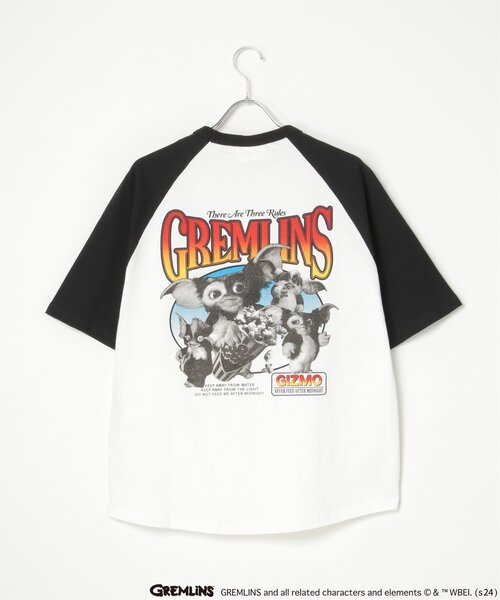VENCEEXCHANGE(ヴァンスエクスチェンジ)の「GREMLINS グレムリン ラグランプリントTシャツ(Tシャツ/カットソー・メンズ・ホワイト/ブラック/ライトグレー・LL/L/M)」の2枚目の写真
