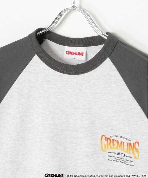VENCEEXCHANGE(ヴァンスエクスチェンジ)の「GREMLINS グレムリン ラグランプリントTシャツ(Tシャツ/カットソー・メンズ・ホワイト/ブラック/ライトグレー・LL/L/M)」の7枚目の写真