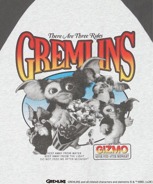 VENCEEXCHANGE(ヴァンスエクスチェンジ)の「GREMLINS グレムリン ラグランプリントTシャツ(Tシャツ/カットソー・メンズ・ホワイト/ブラック/ライトグレー・LL/L/M)」の9枚目の写真
