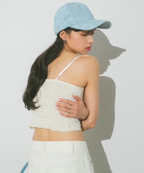 VANNIE U(ヴァニーユー)の「ハートカットデニムキャップ(キャップ・レディース・ブルー/ライトブルー・FREE)」の10枚目の写真