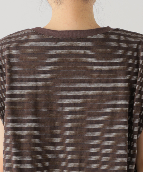 セール】KURO 別注 POWER SHOULDER SOLID N/S Tシャツ[BORDER]（T  