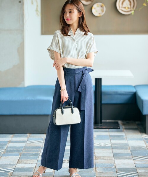 grove（グローブ）の「◆【イージーケア・接触冷感】ストライプシャツブラウス（シャツ/ブラウス・レディース・サックスブルー系2/ライトイエロー系3/ネイビー系2/ホワイト系3/ホワイト系その他3・03/02/01/04/05）」の15枚目の写真