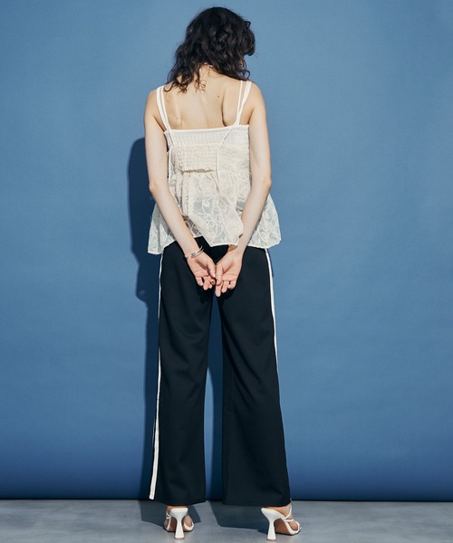 美品☆2024SSドゥロワー フラワージャガードキャミソール セール】Flower Jacquard Sheer Camisole / フラワージャガード