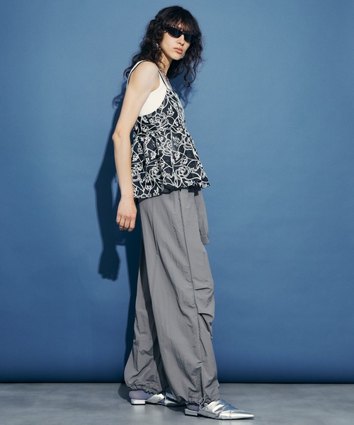 キャミソール SHEER FLOWER CAMI シアー フラワー キャミ シアートップス 夏服 SHEER FLOWER CAMI シアー フラワー キャミ シアートップス 夏服