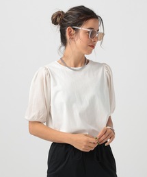 [シアーな袖が旬]パフスリーブＴシャツ
