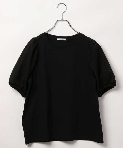 BAYFLOW（ベイフロー）の「[シアーな袖が旬]パフスリーブＴシャツ（Tシャツ/カットソー・レディース・オフホワイト/レッド/ブラック・FREE）」の14枚目の写真