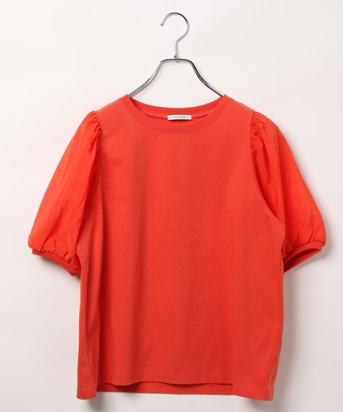 BAYFLOW（ベイフロー）の「[シアーな袖が旬]パフスリーブＴシャツ（Tシャツ/カットソー・レディース・オフホワイト/レッド/ブラック・FREE）」の15枚目の写真