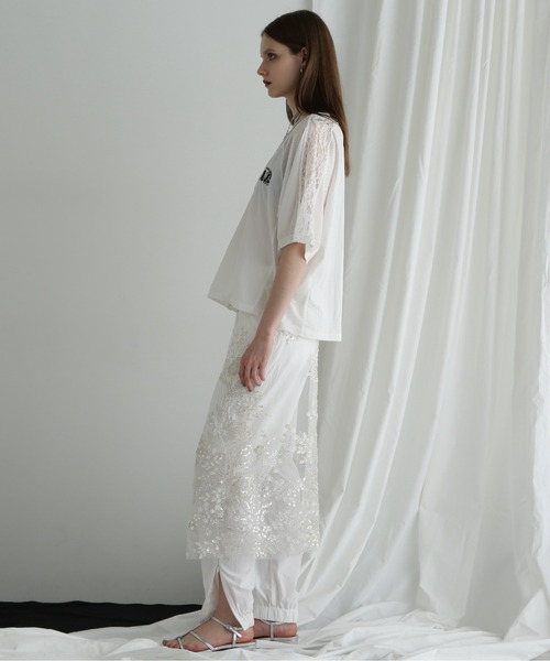 【セール】(CREOLME)ビーズエンブロイダリーラップスカート（スカート）｜CREOLME（クレオルム）