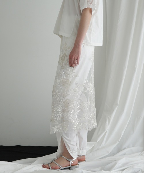 【セール】(CREOLME)ビーズエンブロイダリーラップスカート（スカート）｜CREOLME（クレオルム）