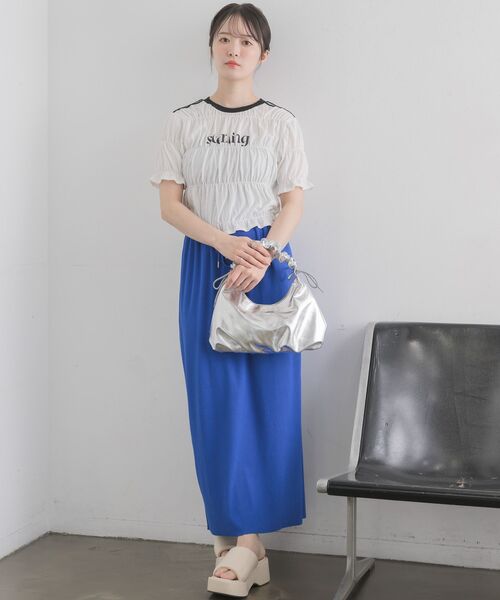 RETRO GIRL（レトロガール）の「フリルハンドルミニバッグ（ショルダーバッグ・レディース・シルバー/ブラック/オレンジ・ONE SIZE）」の4枚目の写真