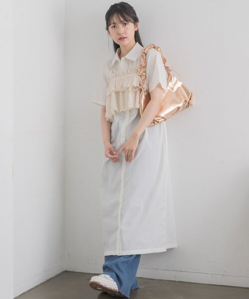 RETRO GIRL（レトロガール）の「フリルハンドルミニバッグ（ショルダーバッグ・レディース・シルバー/ブラック/オレンジ・ONE SIZE）」の18枚目の写真