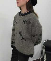 SHAGGIE | ウール混全面ロゴ編みプルオーバーニット(ニット/セーター)