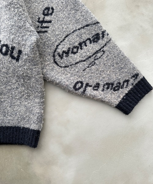 SHAGGIE（シャギー）の「ウール混全面ロゴ編みプルオーバーニット（ニット/セーター・レディース・ブラック/カーキ/レッド・FREE）」の16枚目の写真