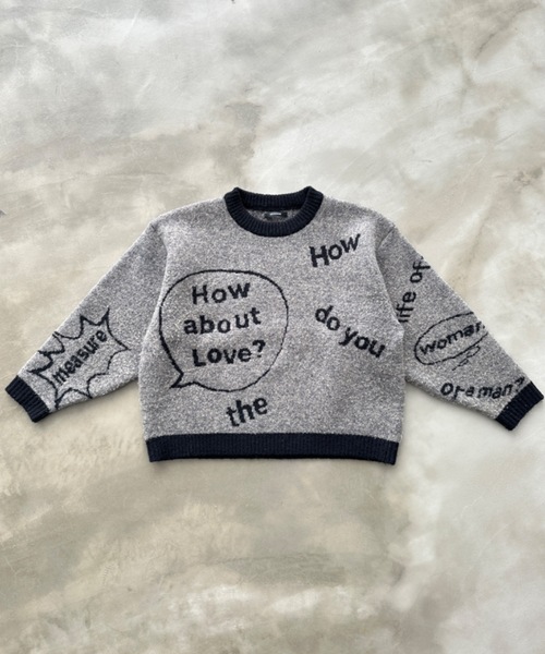 SHAGGIE（シャギー）の「ウール混全面ロゴ編みプルオーバーニット（ニット/セーター・レディース・ブラック/カーキ/レッド・FREE）」の11枚目の写真