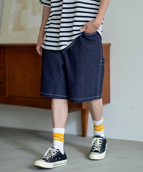 improves（インプローブス）の「ペインターデニムショートパンツ（デニムパンツ・メンズ・ネイビー/ブルー・LARGE/MEDIUM）」の2枚目の写真