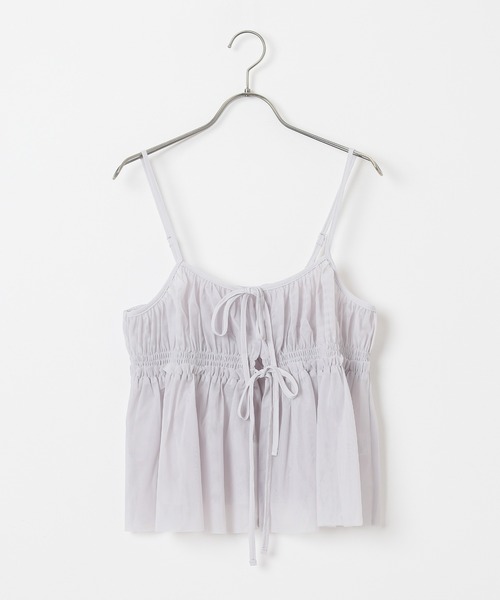 Honeys（ハニーズ）の「チュールリボンシアーキャミソール（キャミソール・レディース・ブラック/アイボリー/オリーブ/チャコールグレー/グレー・M/S/LL/L）」の15枚目の写真