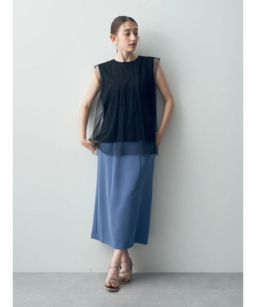 YECCA VECCA(イェッカヴェッカ)の「ベルト付きナロースカート(スカート・レディース・ブラック/ライトベージュ/ブルー・S/M)」の6枚目の写真