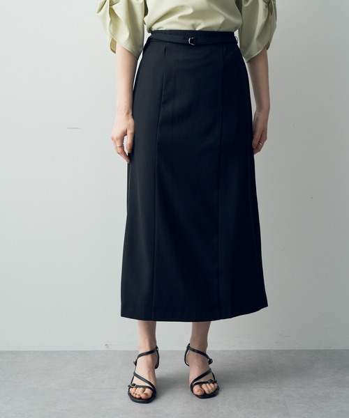 YECCA VECCA(イェッカヴェッカ)の「ベルト付きナロースカート(スカート・レディース・ブラック/ライトベージュ/ブルー・S/M)」の2枚目の写真