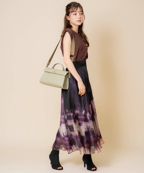 NOELA(ノエラ)の「ワイドフラップレザーバッグ(ハンドバッグ・レディース・ブラック/ライトグリーン/ブラウン・フリー)」の10枚目の写真