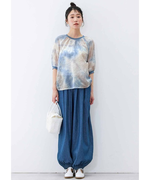 Live in comfort（リブインコンフォート）の「リブ　イン　コンフォート　ふわりと風をまとうような　マーブルコットンＴブラウス（シャツ/ブラウス・レディース・ブルー/ピンク・MEDIUM/LARGE/XXX-LARGE/X-LARGE/SMALL/XX-LARGE）」の3枚目の写真