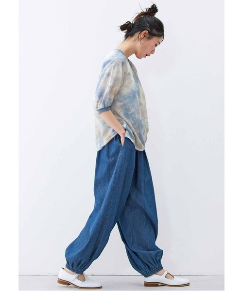 Live in comfort（リブインコンフォート）の「リブ　イン　コンフォート　ふわりと風をまとうような　マーブルコットンＴブラウス（シャツ/ブラウス・レディース・ブルー/ピンク・MEDIUM/LARGE/XXX-LARGE/X-LARGE/SMALL/XX-LARGE）」の4枚目の写真
