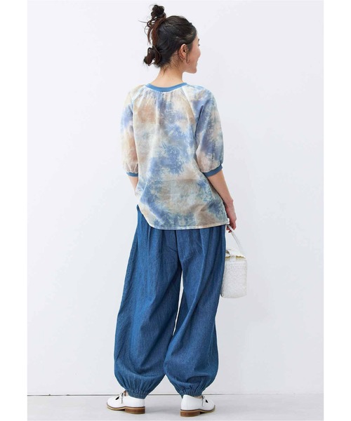 Live in comfort（リブインコンフォート）の「リブ　イン　コンフォート　ふわりと風をまとうような　マーブルコットンＴブラウス（シャツ/ブラウス・レディース・ブルー/ピンク・MEDIUM/LARGE/XXX-LARGE/X-LARGE/SMALL/XX-LARGE）」の5枚目の写真