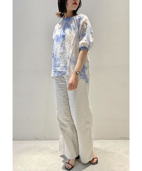 Live in comfort（リブインコンフォート）の「リブ　イン　コンフォート　ふわりと風をまとうような　マーブルコットンＴブラウス（シャツ/ブラウス・レディース・ブルー/ピンク・MEDIUM/LARGE/XXX-LARGE/X-LARGE/SMALL/XX-LARGE）」の7枚目の写真