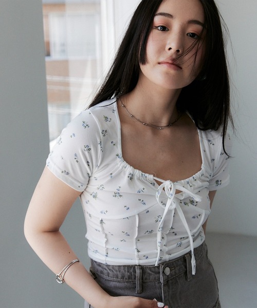 solleim（ソルレム）の「フロントリボンギャザーTシャツ（Tシャツ/カットソー・レディース・オフホワイト/グレー/ネイビー系/ブラック/ホワイト系その他・M）」の20枚目の写真