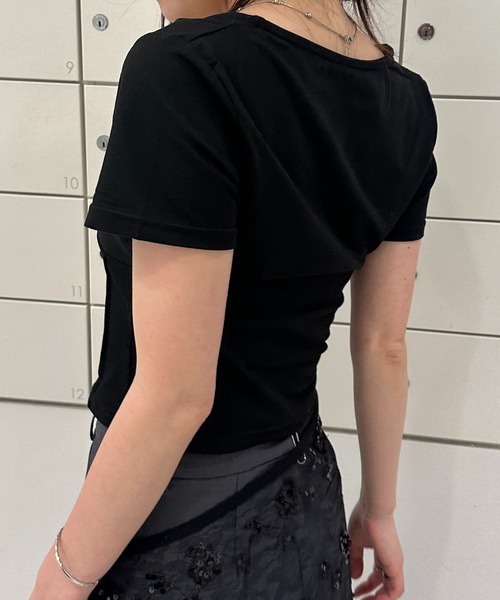 solleim（ソルレム）の「フロントリボンギャザーTシャツ（Tシャツ/カットソー・レディース・オフホワイト/グレー/ネイビー系/ブラック/ホワイト系その他・M）」の17枚目の写真