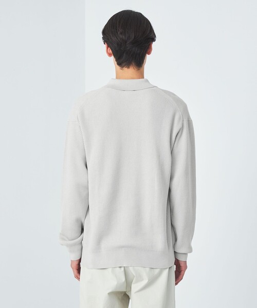 green label relaxing（グリーンレーベルリラクシング）の「クリア コットン アゼ ハーフジップ ポロ ニット（ニット/セーター・メンズ・ダークブラウン/ダークグレー/ライトグレー・S/M/L/XL）」の10枚目の写真