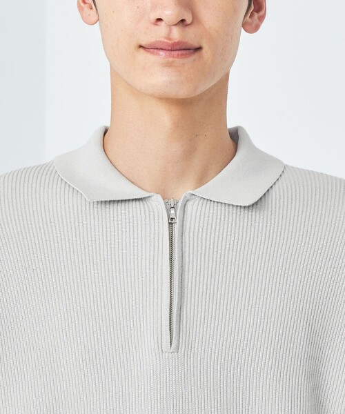 green label relaxing（グリーンレーベルリラクシング）の「クリア コットン アゼ ハーフジップ ポロ ニット（ニット/セーター・メンズ・ダークブラウン/ダークグレー/ライトグレー・S/M/L/XL）」の11枚目の写真