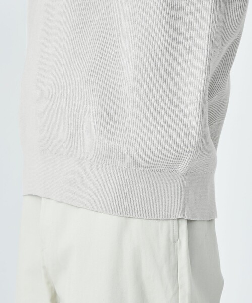 green label relaxing（グリーンレーベルリラクシング）の「クリア コットン アゼ ハーフジップ ポロ ニット（ニット/セーター・メンズ・ダークブラウン/ダークグレー/ライトグレー・S/M/L/XL）」の13枚目の写真