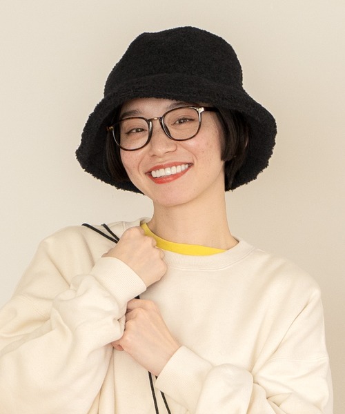 Wpc.（ダブリュピーシー）の「ONDOO ボアバケットハット Wpc.（ハット・レディース・ブラック/オフホワイト/モカ・FREE）」の9枚目の写真