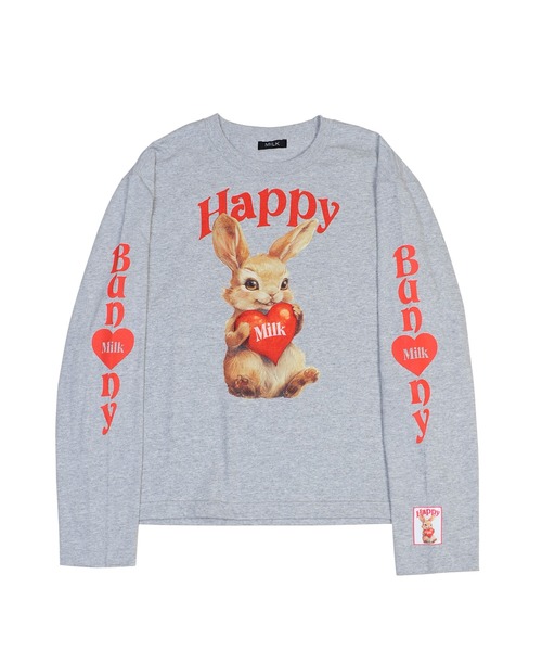 MILK（ミルク）の「HAPPY BUNNY ロングTシャツ（Tシャツ/カットソー  