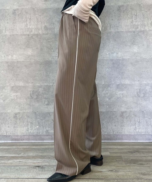 【セール】ピンストライプワイドパンツ（その他パンツ）｜Jines（ジネス）