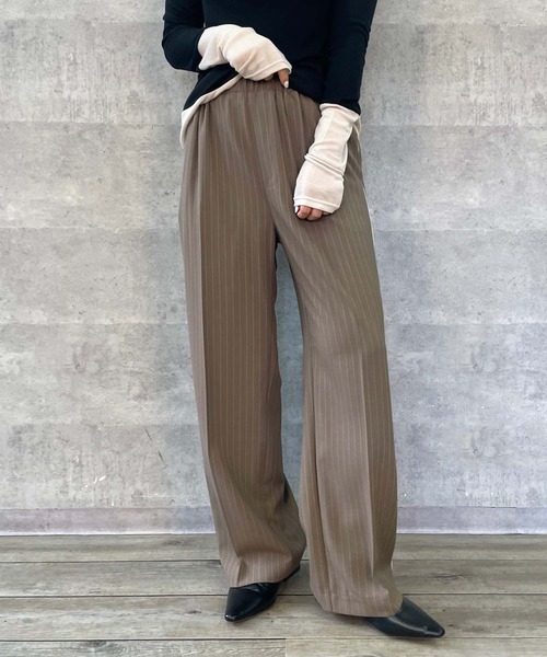 【セール】ピンストライプワイドパンツ（その他パンツ）｜Jines（ジネス）