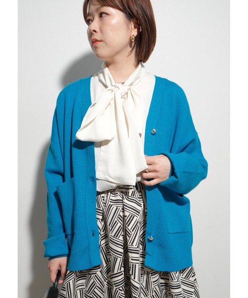 美品⭐︎エイミーロウ eimee law パールカーディガン　ブラック 美品】Eimee Law エイミーロウ パール付きカーディガン ニット