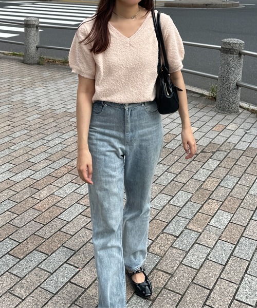 raffime(ラフィミー)の「チョーカーリボンサマーニット(Tシャツ/カットソー・レディース・アイボリー/ピンク・フリー)」の15枚目の写真