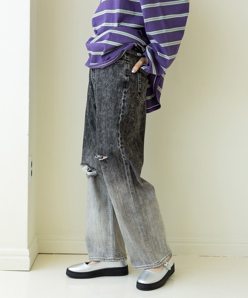 NKJ【2024】AWデニムパンツ niko and（ニコアンド）の「【NKJ 2024AW】DOUBLEKNEE DENIM