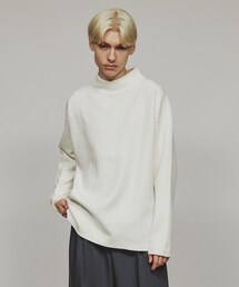 ◆【洗える】モッチモチニット モックネックプルオーバー