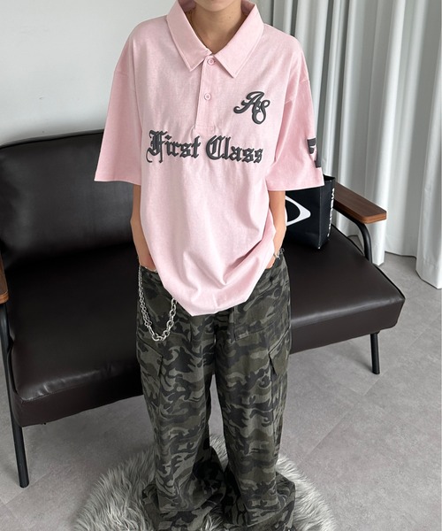 sedacle（セダクル）の「エンボスロゴポロシャツ（Tシャツ/カットソー・メンズ・アイボリー/チャコールグレー/ピンク・SMALL/MEDIUM/LARGE）」の3枚目の写真