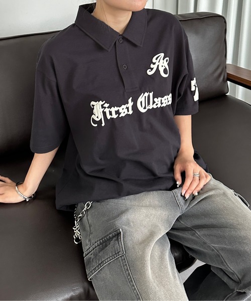 sedacle（セダクル）の「エンボスロゴポロシャツ（Tシャツ/カットソー・メンズ・アイボリー/チャコールグレー/ピンク・SMALL/MEDIUM/LARGE）」の2枚目の写真