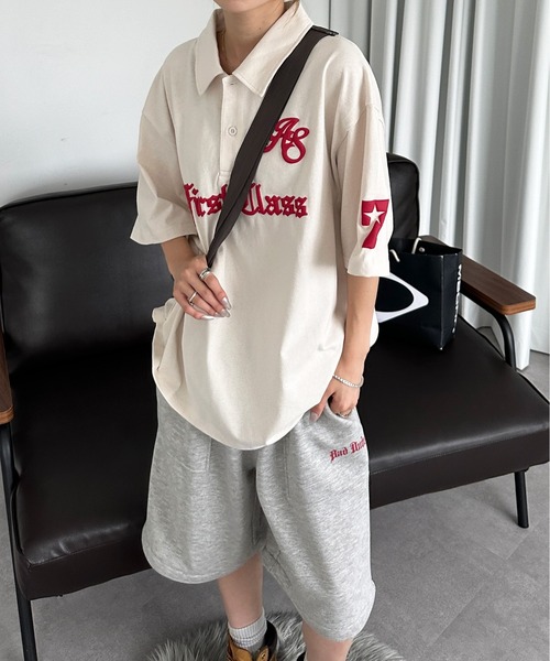 sedacle（セダクル）の「エンボスロゴポロシャツ（Tシャツ/カットソー・メンズ・アイボリー/チャコールグレー/ピンク・SMALL/MEDIUM/LARGE）」の4枚目の写真