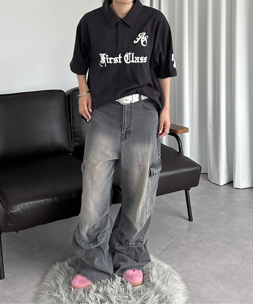 sedacle（セダクル）の「エンボスロゴポロシャツ（Tシャツ/カットソー・メンズ・アイボリー/チャコールグレー/ピンク・SMALL/MEDIUM/LARGE）」の12枚目の写真
