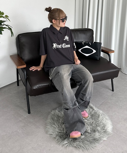 sedacle（セダクル）の「エンボスロゴポロシャツ（Tシャツ/カットソー・メンズ・アイボリー/チャコールグレー/ピンク・SMALL/MEDIUM/LARGE）」の14枚目の写真