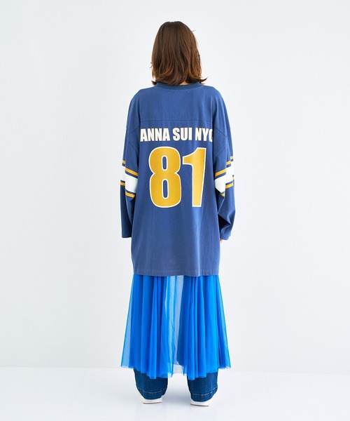 ANNA SUI NYC（アナ スイ エヌ ワイ シー）の「ビッグAプリントゲームシャツ（Tシャツ/カットソー・レディース・ワイン/ブルー/ブラック・FREE）」の5枚目の写真