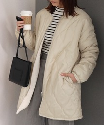 中綿キルト×裏ボアリバーシブルコート