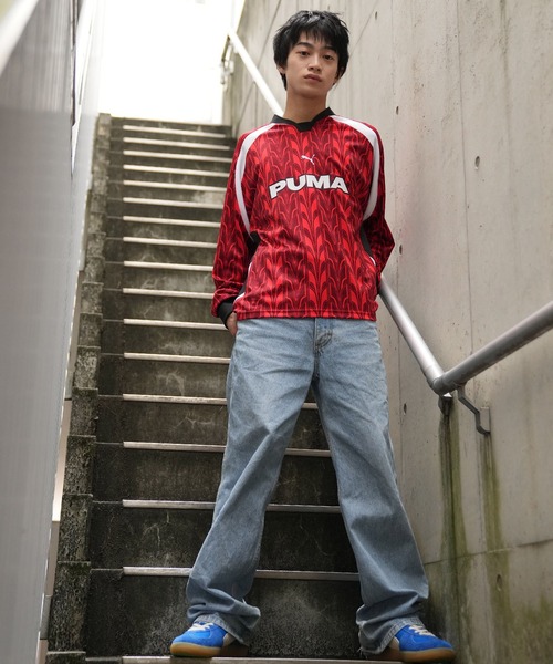 Puma 黒赤 メッシュシャツ PUMA（プーマ）の「PUMA/プーマ ロンTEE/ゲームシャツ オーバー