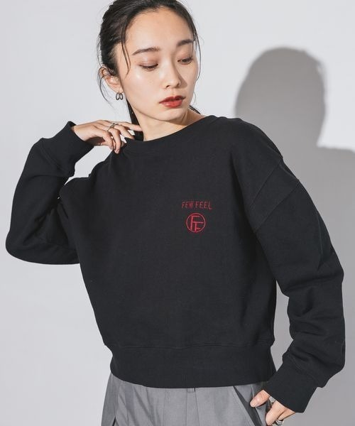 JEANASIS（ジーナシス）の「ポイントシシュウロゴウラケプルオーバー/149827（スウェット・レディース・ブラック/グレー/ボルドー・FREE）」の2枚目の写真