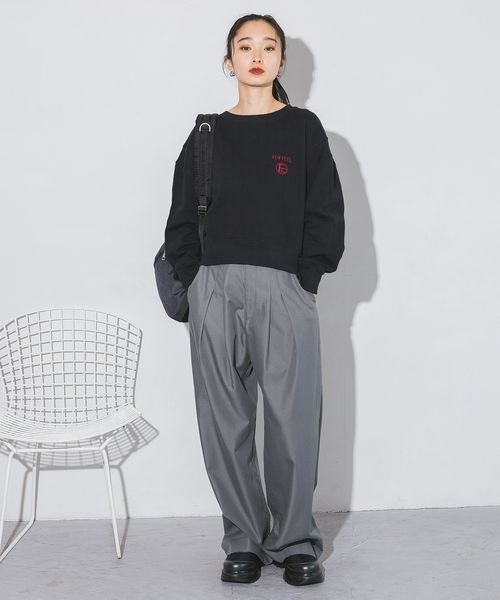 JEANASIS（ジーナシス）の「ポイントシシュウロゴウラケプルオーバー/149827（スウェット・レディース・ブラック/グレー/ボルドー・FREE）」の13枚目の写真